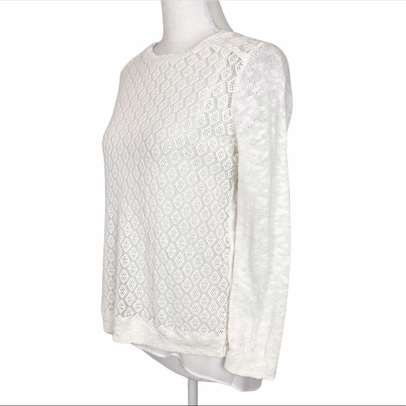 Lucky Brand Lace Mixed Media Pullover Sweater XS - Picture 4 of 8